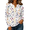 thumbnail image 4 of Women Waffle Knit Long Sleeve Henley Top Gradient Color Half Button V Neck Shirt Loose Fit Casual Tunic Blouse S, 4 of 7