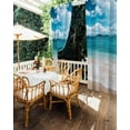 thumbnail image 5 of nqOlkjepod Outdoor Curtains for Patio Waterproof, Coastal Beach Outdoor Privacy Panels Grommet, Blue Ocean Summer Sand Mountain Shore Blackout Outside Curtains for Porch/Cabana 54"x84", 2 Panels, 5 of 8