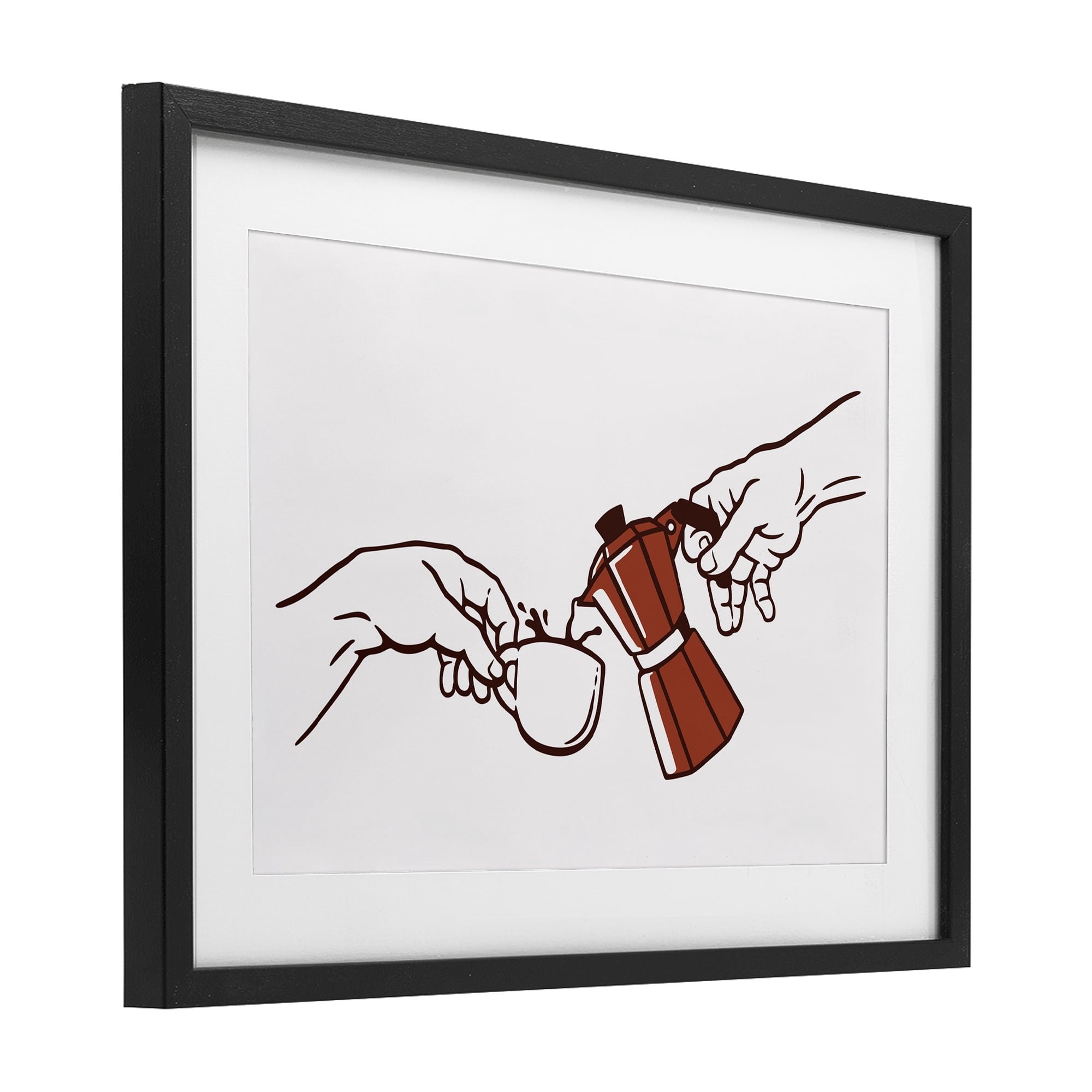 Stupell Industries Creation Of Coffee Classic Parody Black Framed Print Under Glass, design by Tobe Fonseca