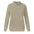 thumbnail image 4 of 2025 Winter Hoodie Khaki Hoodie Long Sleeves Half Zipper Off Shoulder Sweater Solid Color Loose Hoodie Unisex Hoodie(L), 4 of 4