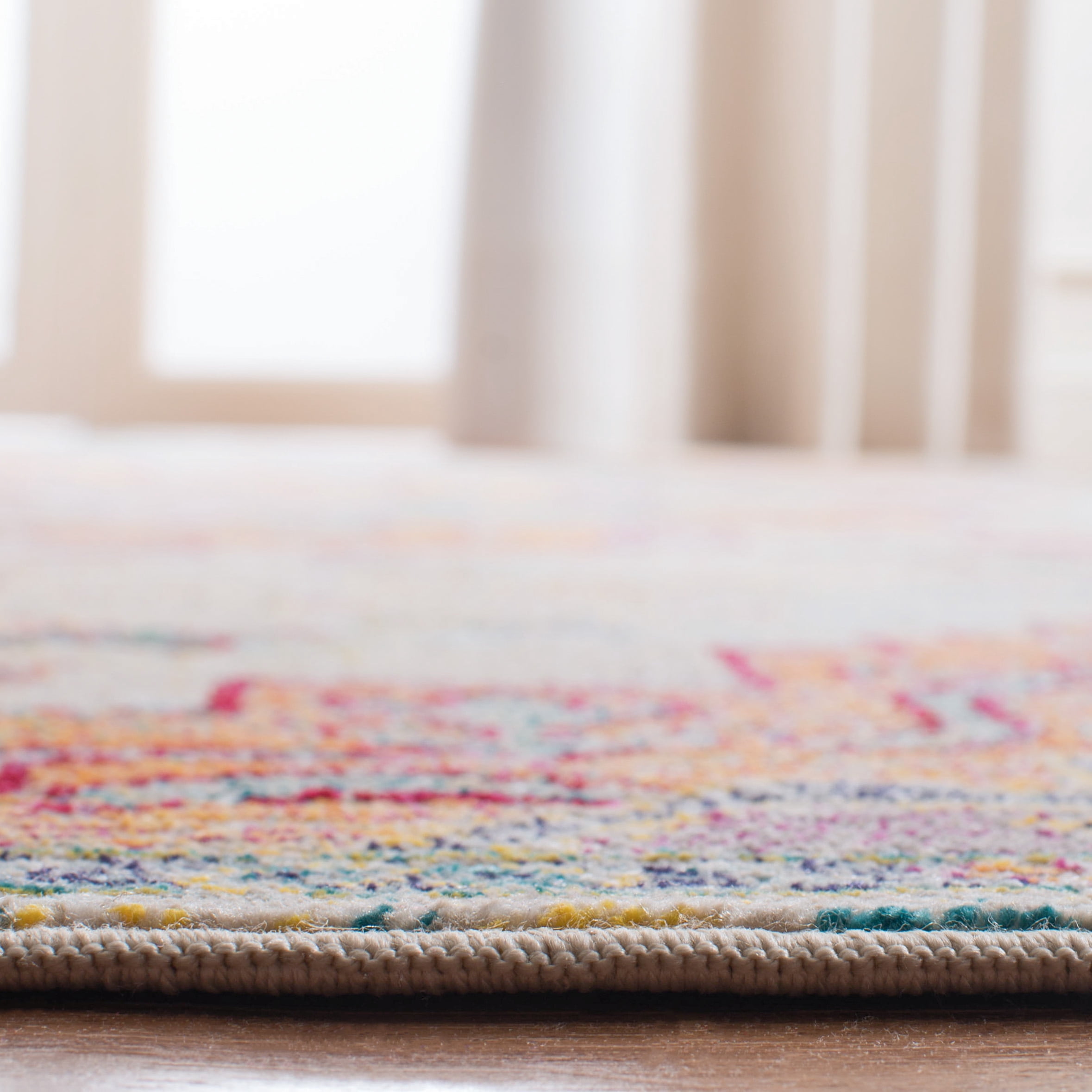 SAFAVIEH Crystal Debra Southwestern Area Rug, Light Blue/Fuchsia, 3' x 5'