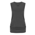thumbnail image 6 of Diufon Womens Tank Tops Summer Casual V Neck Sleeveless T-Shirts Solid Color Pleated Tunics, 6 of 7