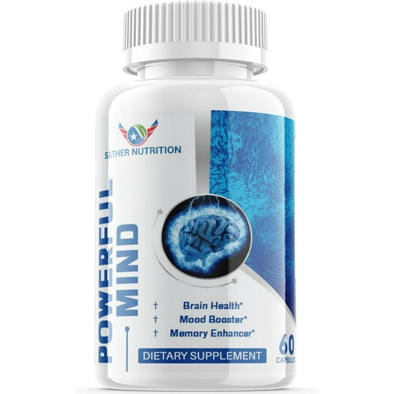 (1 Pack) Powerful Mind - Brain Boost Supplement - Dietary Supplement for Focus, Memory, Clarity, Cognitive - Advanced Nootropic Support Formula for Maximum Strength - 60 Capsules