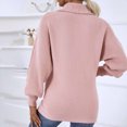 thumbnail image 6 of IROINNID Reduced Womens Sweater V-Neck Pullover Sweater Solid Color Leisure Mid-Length Long Sleeve Autumn and Winter Suit Collar Knit Sweater Lantern Sweater, 6 of 8