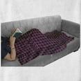thumbnail image 6 of Garden Soft Flannel Fleece Blanket, Botanical Swirly Leafage Branches Curling Foliage Frame Retro Design Pattern, Cozy Plush for Indoor and Outdoor Use, 50" x 70", Purple and Beige, by Ambesonne, 6 of 6