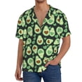 thumbnail image 7 of Lsque Avocado Heart print Men's Cuban Collar Short Sleeve Shirt Summer Beachwear Casual Button Down Fashionable Vacation Leisure Shirt-Medium, 7 of 7