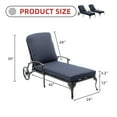 thumbnail image 5 of Aluminum Reclining Outdoor Chaise Lounge with Wheels and Cushions(set of 2)-Navy Blue, 5 of 5