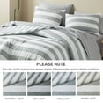 thumbnail image 6 of Regency Heights Twin/Twin XL Size Comforter Sets, 5-Piece Bed in a Bag for Dorm Bedding, Reversible Striped Comforter Bed Set with Sheets, Grey, 6 of 9