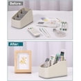 thumbnail image 3 of Remote Controller Box, Plastic TV Remote Control Holder Home Office Organizer Caddy Tray Desktop Storage Container 4 Compartments for Remote Controllers, Office Supplies, Media Accessory, Gray, 3 of 7