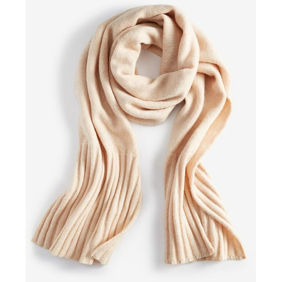 On 34th Women’s Wide-Ribbed Solid Knit Scarf, Oat