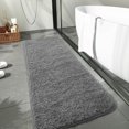 thumbnail image 6 of Lochas Microfiber Bathroom Rugs Non Slip Bath Mat Shaggy Soft Absorbent Non Slip Washable Bath Rug for Bathroom,Gray,24"x60", 6 of 8
