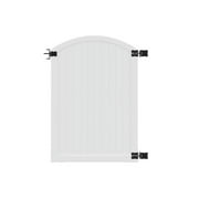 4ft x 6ft Premium Vinyl Arched Top Gate with Powder Coated Stainless Steel Hardware
