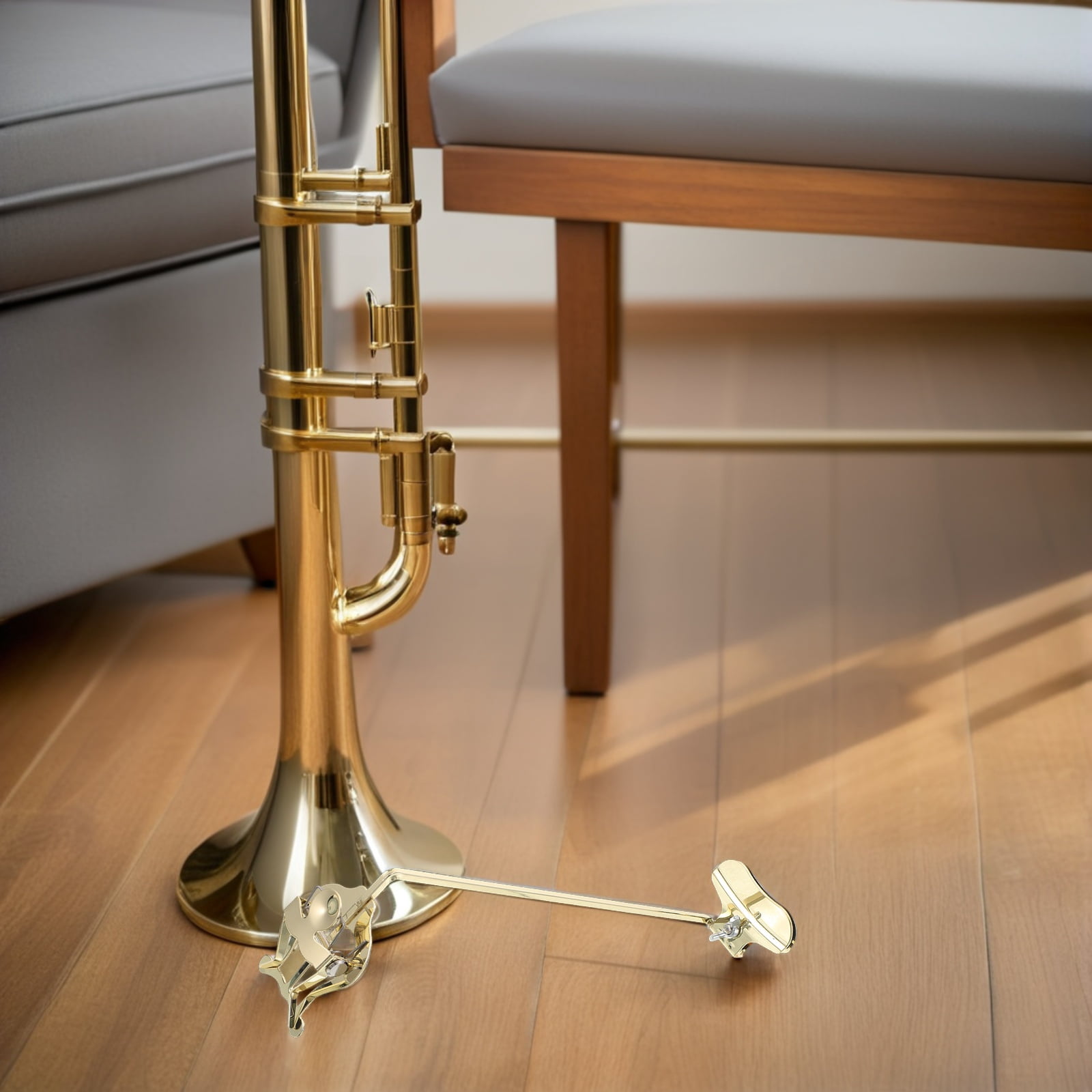 EXHUMKY Soprano Saxophone Music Clip Golden Metal Portable and Lightweight for Marching