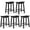 Black, variant on PJ Wood Classic Saddle Seat 24" Tall Kitchen Counter Stools, Walnut (Set of 4)