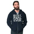thumbnail image 3 of Best Papa Ever Worlds Greatest Father Zip Hoodie Sweatshirt Men Brisco Brands M, 3 of 5