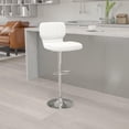 thumbnail image 2 of Bowery Hill Faux Leather Adjustable Bar Stool in White, 2 of 7