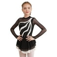 thumbnail image 6 of YEAHDOR Kids Girls Long Sleeve Shiny Rhinestone Mesh Tutu Figure Skating Dress Dancewear White 8, 6 of 7