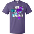 thumbnail image 3 of Inktastic Suicide Prevention I Wear Teal and Purple for My Brother T-Shirt, 3 of 5