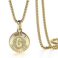 thumbnail image 2 of 18" Round Gold Plated Initial Letter Pendant Necklace Stainless Steel Box Chain, 2 of 7
