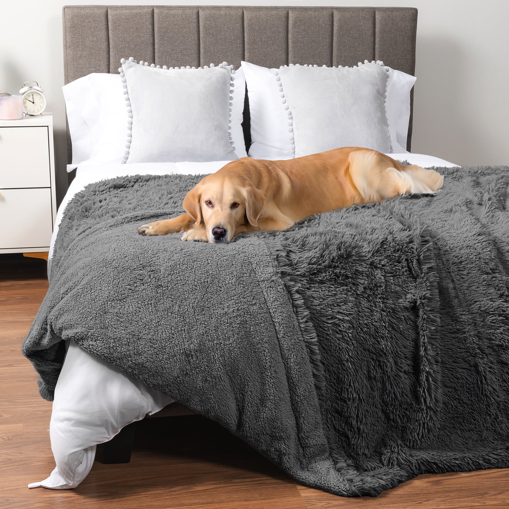 PetAmi Waterproof Dog Blanket for Couch Protector Pet Throw 60x80 Grey