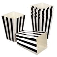 thumbnail image 1 of 24 piezas de cajas de palomitas de maíz contenedores de cartones Bolsas de papel caja de rayas para cine de las mesas de postres de cine favores de boda (negro), 1 of 7