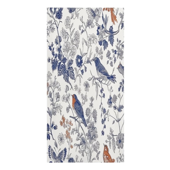 RKSupls Birds Flowers Blue White Pattern Microfiber Beach Towel Absorbent Compact Towels for Swimming Pool Beach Travel Things for Vacation Essentials Adult Gift,61.4×30.3Inch