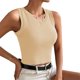 thumbnail image 1 of Top ajustado sin mangas, cuello redondo, liso, cómodo, informal, de punto, camiseta sin mangas para mujer, para ejercicio en la calle, diario, 1 of 6