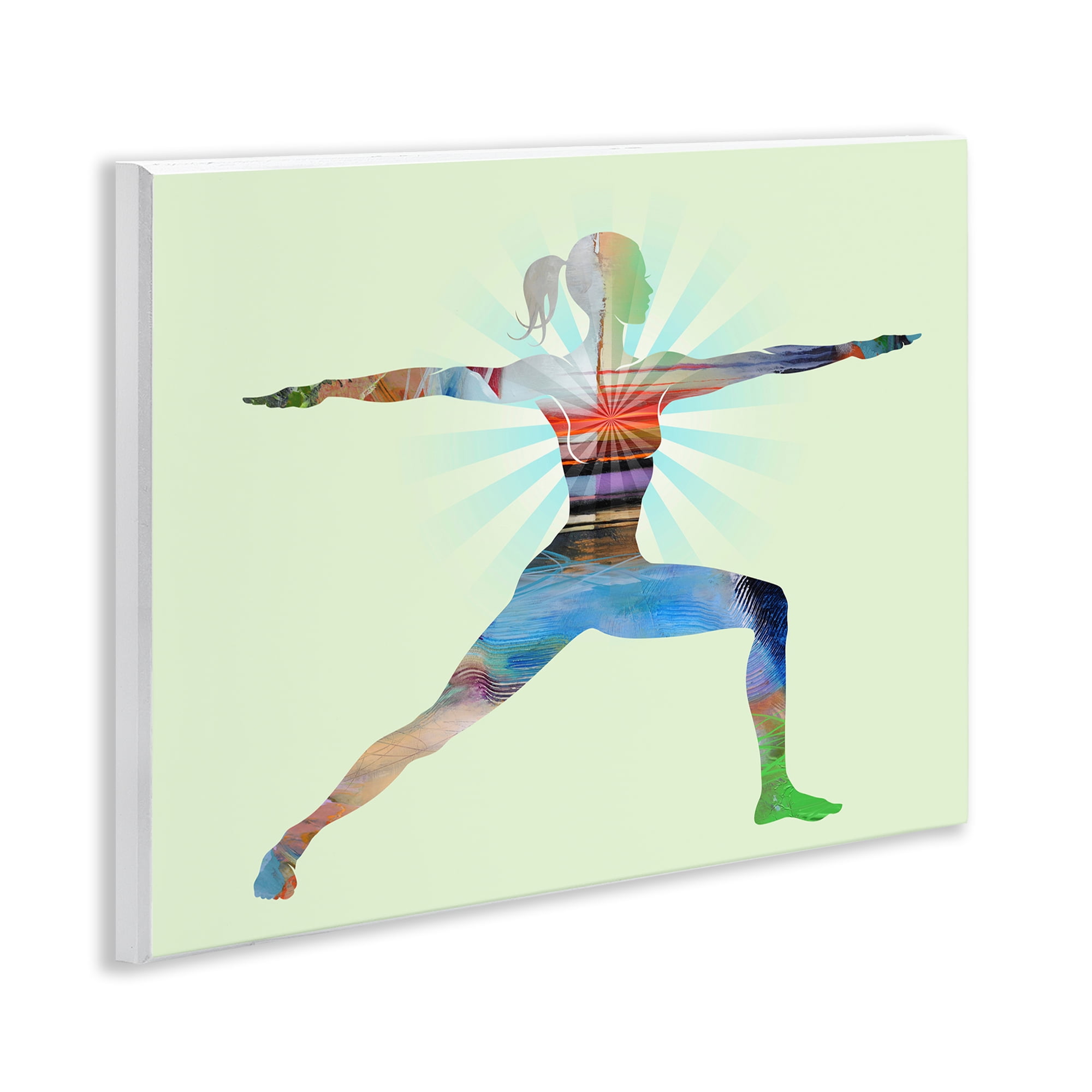 Stupell Industries Standing Yoga Pose People Painting Unframed Art Print Wall Art, 14 x 11