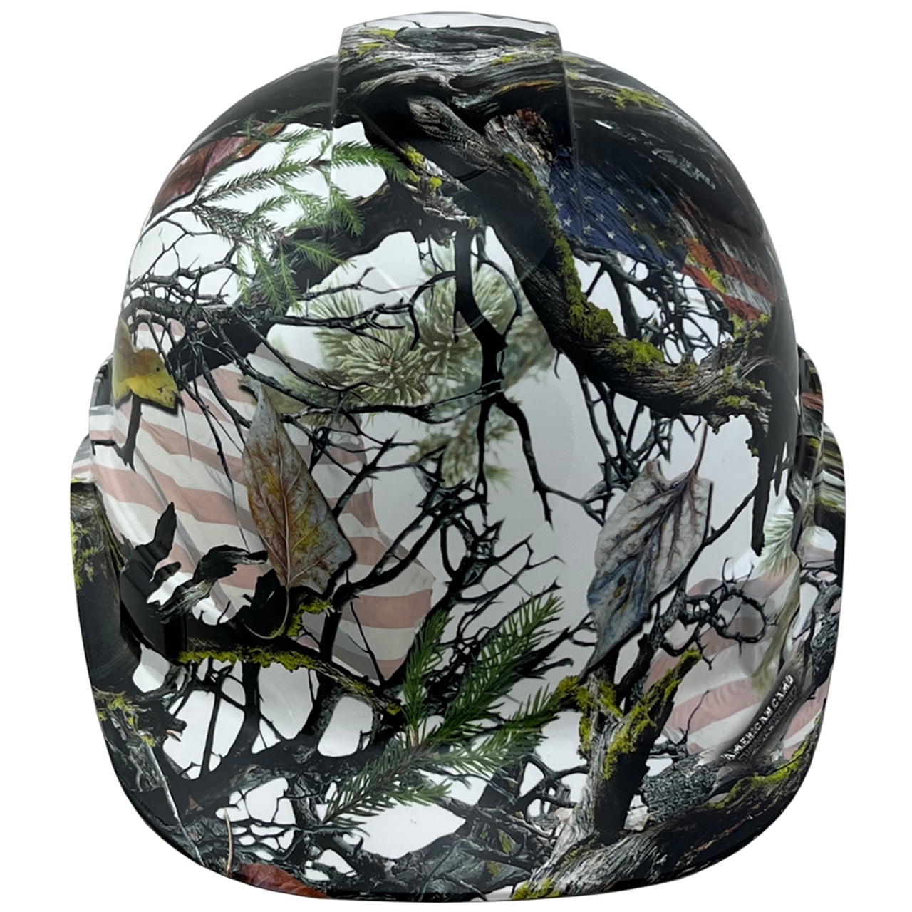 American Flag Camo Hydro Dipped Hard Hats Cap Style with 4 Pt Suspension