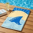 thumbnail image 3 of Unique Bargains Sand Free Soft Cartoon Beach Towel 2 Pack Navy Blue/Light Green 63"x31", 3 of 8