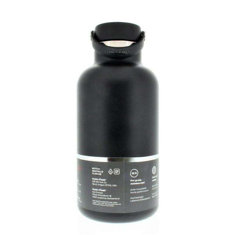 Hydro Flask Wide Mouth Water Bottle with Flex Cap Black 64oz/1.9
