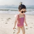 thumbnail image 2 of Toddler Kids Baby Girl Ruffled Pearl Bikini Beach Swimsuit Bathing Swimwear, 2 of 5