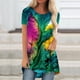 thumbnail image 2 of Blusa de manga corta con estampado de cuello redondo informal para mujer a la moda, Tops de verano Fridja ghk4122, 2 of 5