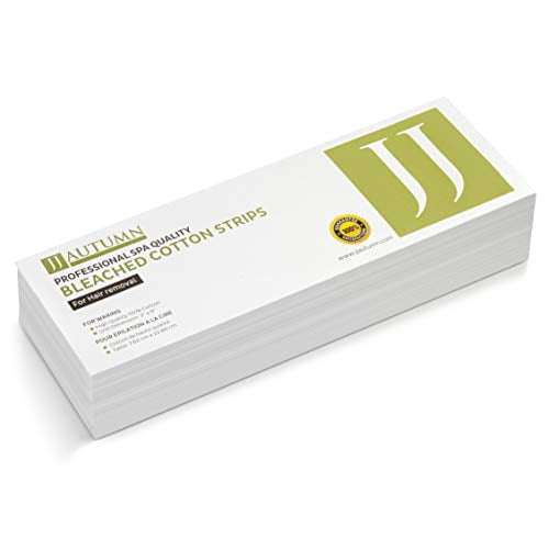 JJ Autumn Professional Spa Quality - Bleached Cotton Waxing Strips For Hair Removal 100 pcs (3' x 9')