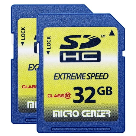 Micro Center 32GB Class 10 SDHC Flash Memory Card SD Card (2 Pack) 32GB x 2