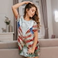 thumbnail image 3 of Disketp Patriotic Butterfly Floral para Camisón Corto de Manga Corta para Mujeres, Camisón Cómodo con Escote Redondo, Bonito y Confortable, 3 of 6