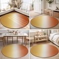 thumbnail image 4 of Round Area Rugs 4Ft, Burnt Orange Yellow Ombre Non-Slip Washable Circle Rugs Carpet, Contemporary Art Abstract Aesthetics Indoor Outdoor Rug Floor Mats Throw Runner for Bedroom Living Room Bathroom, 4 of 8