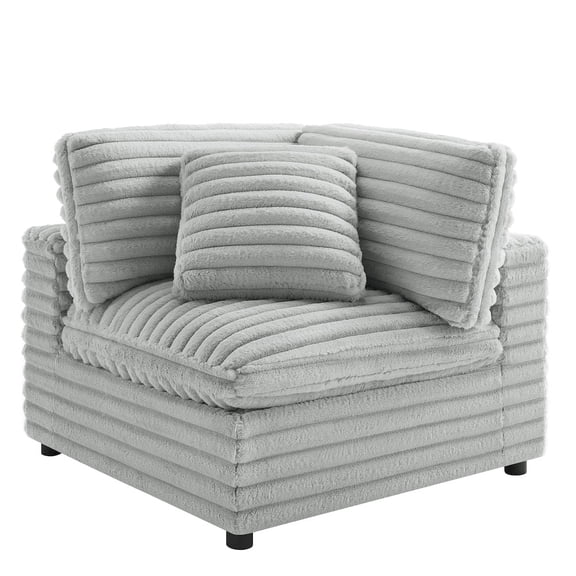 Comfort Pointe Julia 4-piece XL Chofa Sectional in Plush Gray Cord-like Fabric