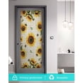 thumbnail image 5 of Window Privacy Film Yellow Sunflowers Stained Glass Window Film Decorative Sun Block Window Cover Summer Farmhouse Retro Beige Window Clings Static Adhesive Sticker for Bathroom 17.7"x39.3", 5 of 7
