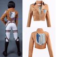 thumbnail image 4 of Anime Levi Ataque Eren Titan Cosplay Traje Chaqueta Cinturones Shingeki no Kyojin Cosplay Capa Disfraz Legión Abrigo Chaquetas Halloween, 4 of 5