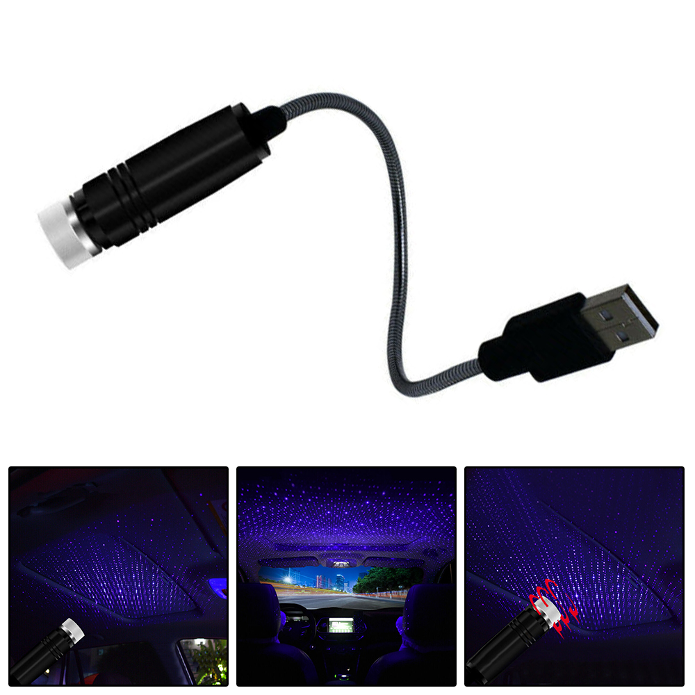 USB Home Car Interior Roof Atmosphere Starry LED Lamp Ambient Star Light