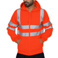 thumbnail image 2 of Men Class 3 High Visibility Sweatshirt Reflective Safety Hoodie Windproof Pullover Work Hoodie with Pocket, 2 of 5