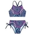 thumbnail image 4 of inhzoy Kids Girls Tie Dye Printed Tankini Set Criss Cross Back Crop Top with Brief, 4 of 7