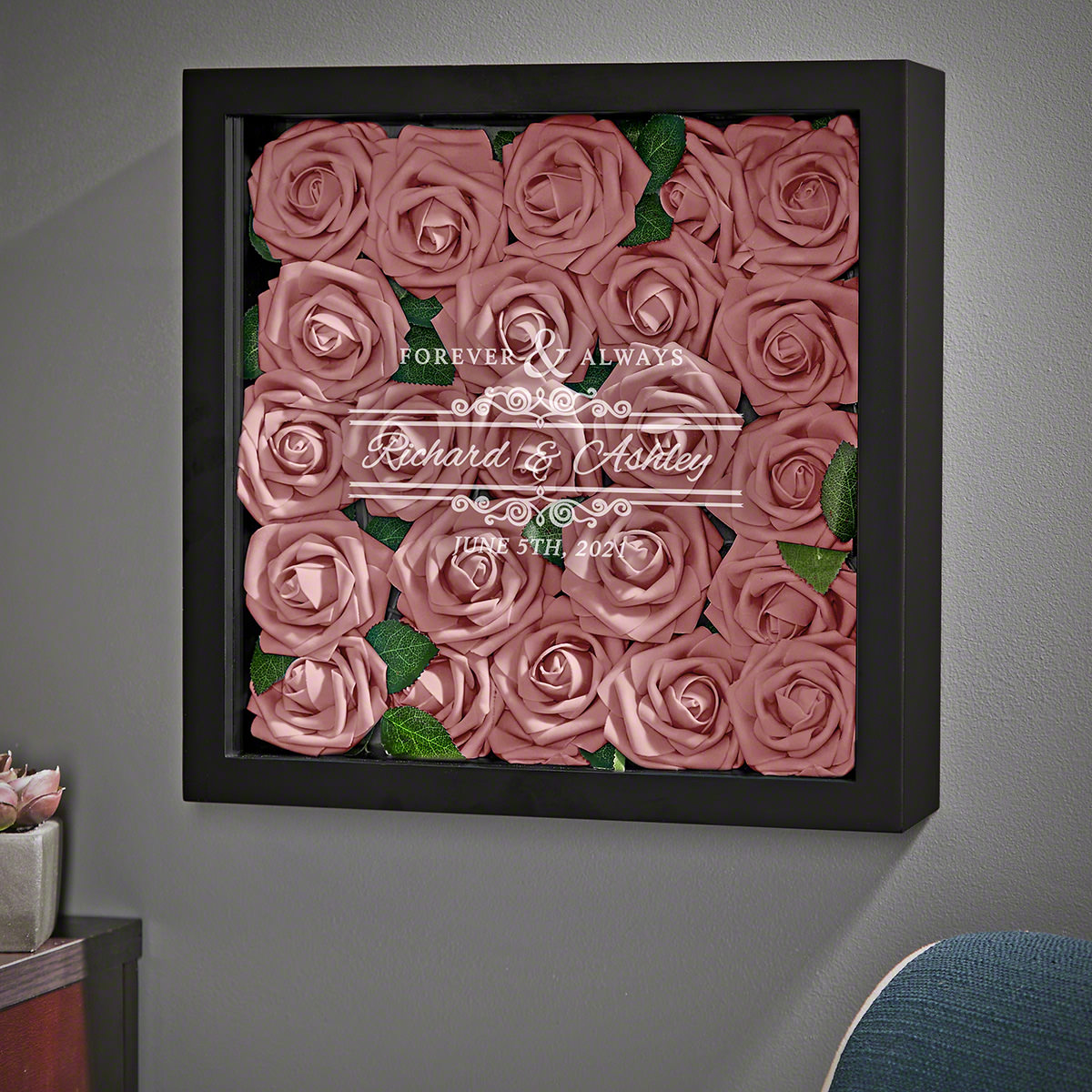 Forever and Always Personalized Wedding Shadow Box