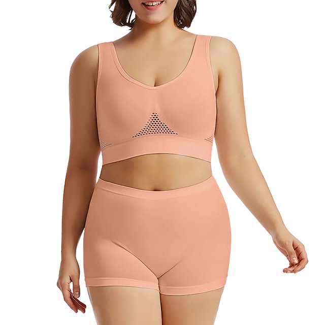 Sports Bra Women's Fitness Running Yoga Vest Without Rims Large Size Breathable Sports Bra Set