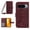 Wine red, variant on For Google Pixel 10 / Pixel 10 Pro 6.3" Sunflower Embossed Strong Magnetic Attachment/Closure, Card Slots/Pocket, PU Leather Flip Wallet Case With Adjustable Shoulder Strap,Yellow