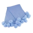 thumbnail image 1 of Manta De Punto De , Manta De 90x90 Cm, Manta De Sofá Acogedor Manta De Decoración De Dormitorio Con Decorativas Azul perfecl Manta de sofá con borlas de bola, 1 of 8