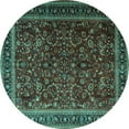 thumbnail image 1 of Ahgly Company Machine Washable Indoor Round Persian Turquoise Blue Traditional Area Rugs, 5' Round, 1 of 4