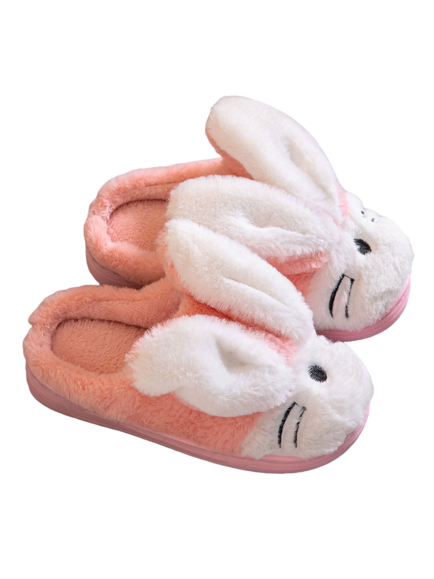 Womens 3D Novelty Mules Soft Faux Fur Bunny Rabbit Slippers Xmas Gift Size