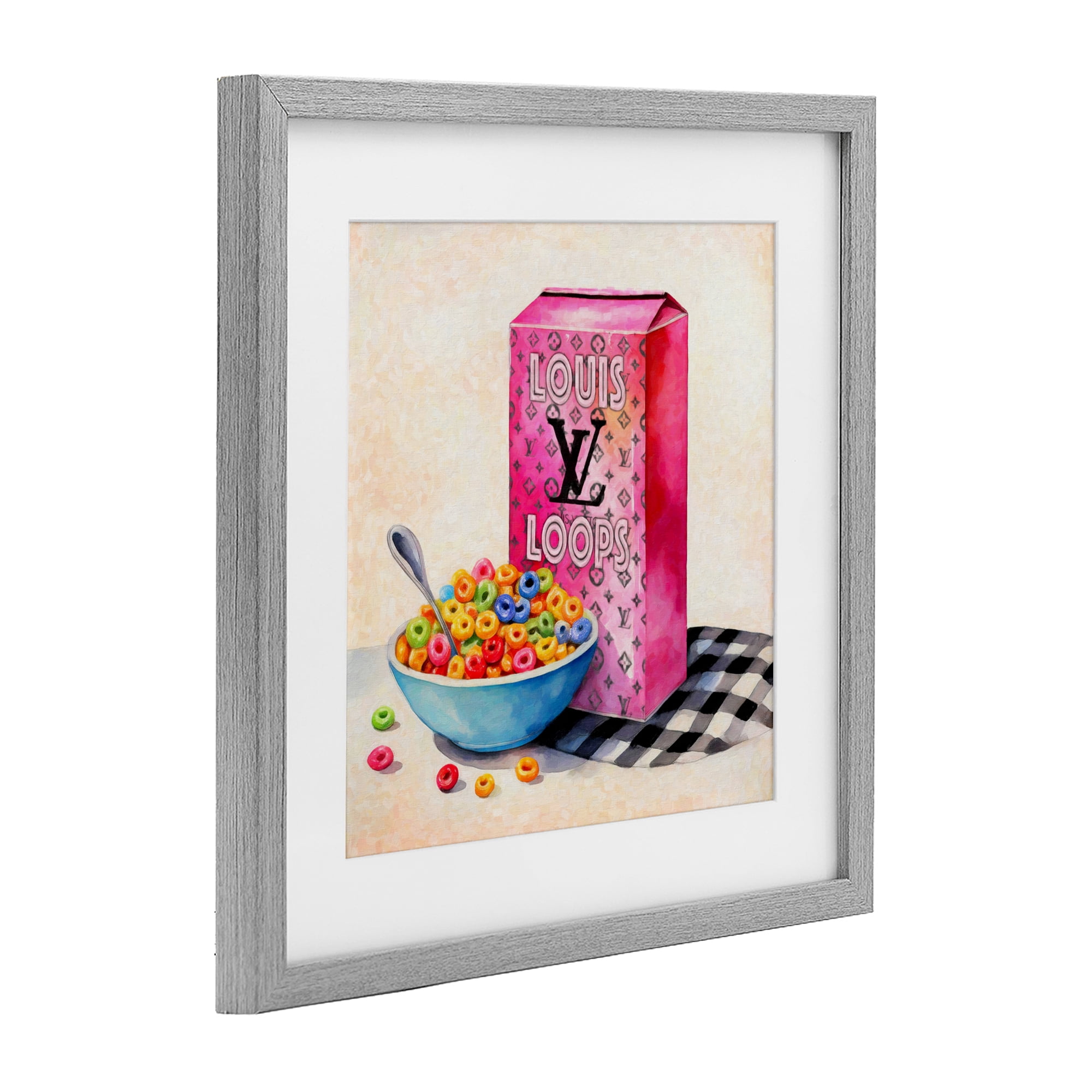Stupell Industries Fashion Loops Cereal Gray Framed Print Under Glass, design by Grotto Studios